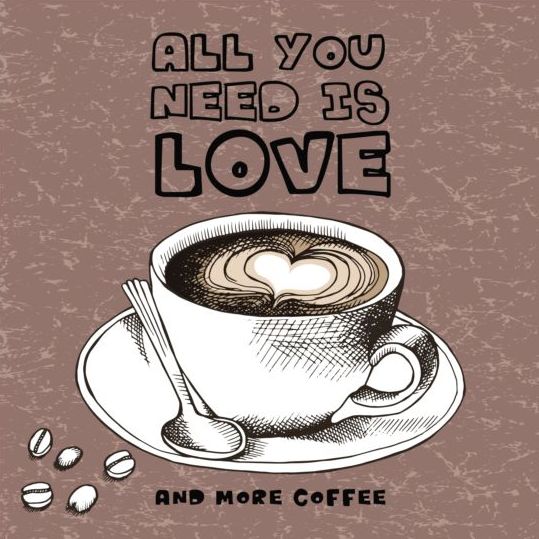 Coffee with love vectors