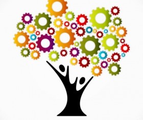 Cogwheel with tree vector