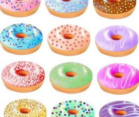 Colored donuts icons set 02