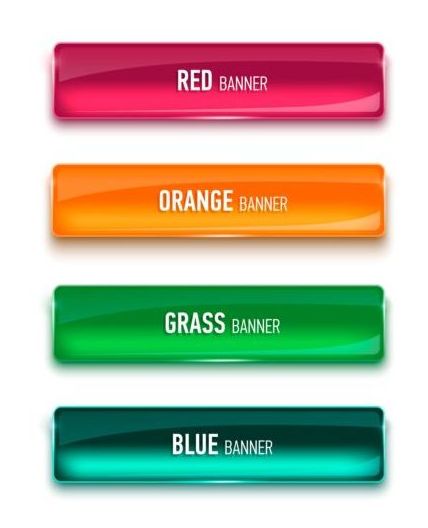 Colored glass banners vector