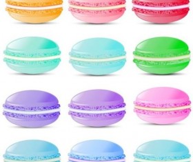 Colored macaroons icons set