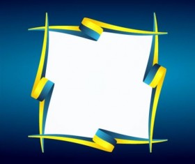 Colored paper tapes frame vector 01