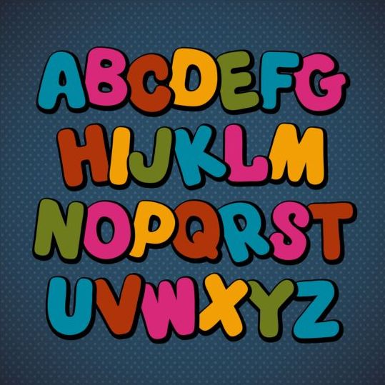 Colorful 3D alphabet vector