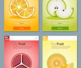 Colorful fruit app interface design vector 1