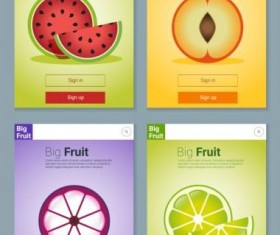 Colorful fruit app interface design vector 3