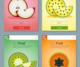 Colorful fruit app interface design vector 4