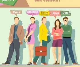 Company work roles design vector 01