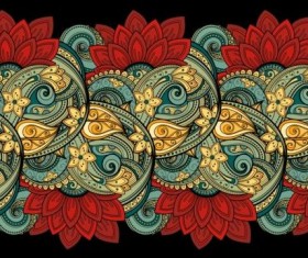 Contour floral lace vector material