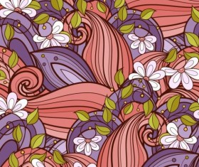 Contour floral vector seamless pattern 04
