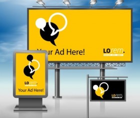Creative billboard sign and light box design vector 01