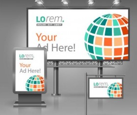 Creative billboard sign and light box design vector 02