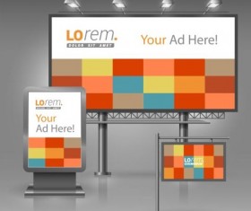 Creative billboard sign and light box design vector 03