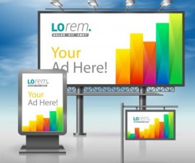 Creative billboard sign and light box design vector 04