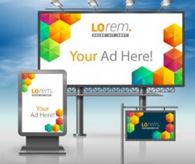 Creative billboard sign and light box design vector 05