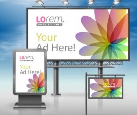 Creative billboard sign and light box design vector 06