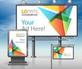 Creative billboard sign and light box design vector 07
