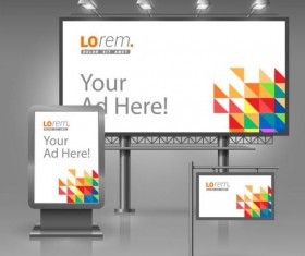 Creative billboard sign and light box design vector 08
