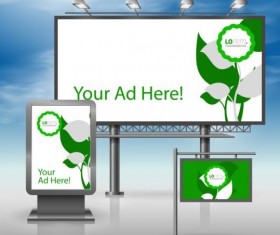 Creative billboard sign and light box design vector 09
