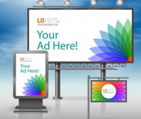 Creative billboard sign and light box design vector 10