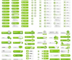 Creative green website button vector