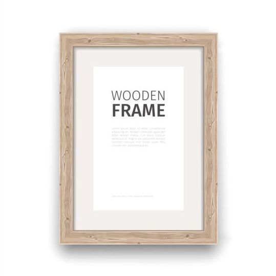 Creative wooden photo frames vector set 01