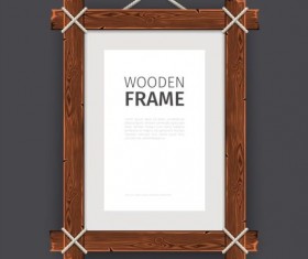 Creative wooden photo frames vector set 02