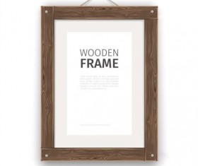 Creative wooden photo frames vector set 03