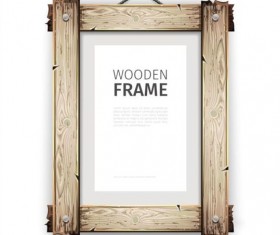 Creative wooden photo frames vector set 04