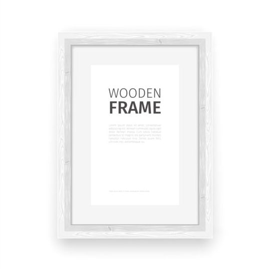 Creative wooden photo frames vector set 05