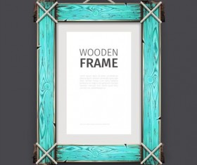 Creative wooden photo frames vector set 06