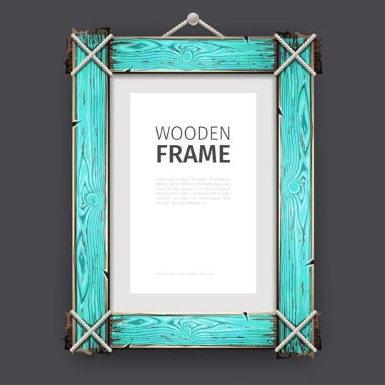 Creative wooden photo frames vector set 06