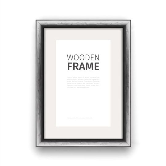 Creative wooden photo frames vector set 08