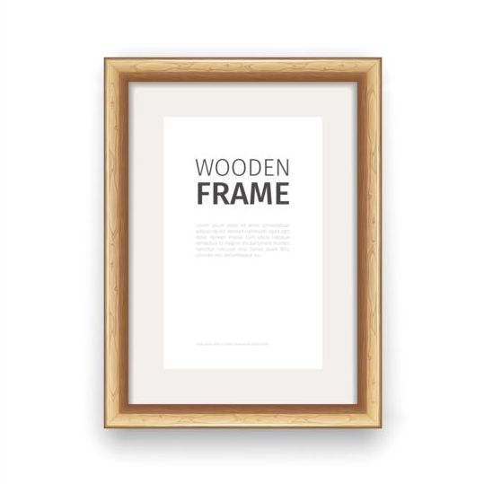 Creative wooden photo frames vector set 10