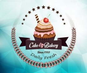 Cupcake labels design vector set 04