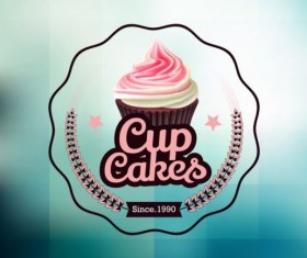 Cupcake labels design vector set 05
