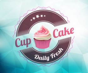 Cupcake labels design vector set 08