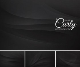 Curves abstract background vectors set 01