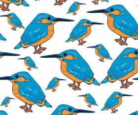 Cute birds seamless pattern vector