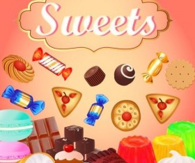 Cute candy sweet background vector