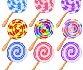 Cute lollipop vector set