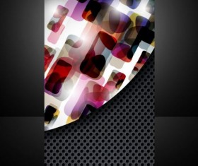 Dark metal with floral cover template vector 02