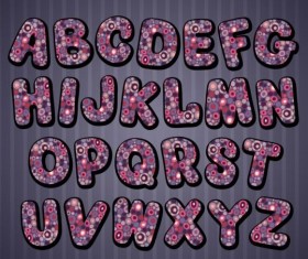 Decor pattern with alphabet vector 01