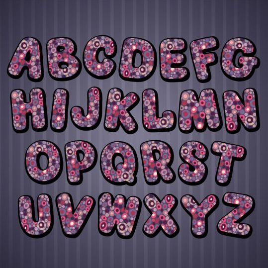 Decor pattern with alphabet vector 01