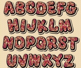 Decor pattern with alphabet vector 02