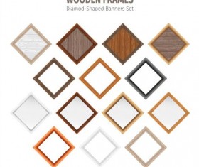 Diamod-shape wooden frame vector