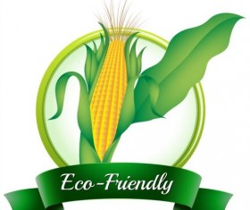 Eco corn label vector