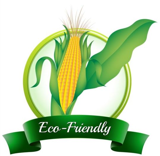 Eco corn label vector