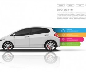 Eco with car background vector 02