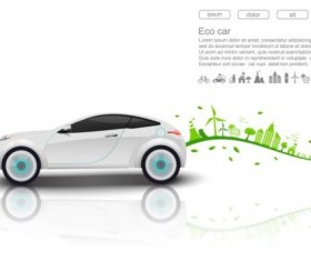 Eco with car background vector 03