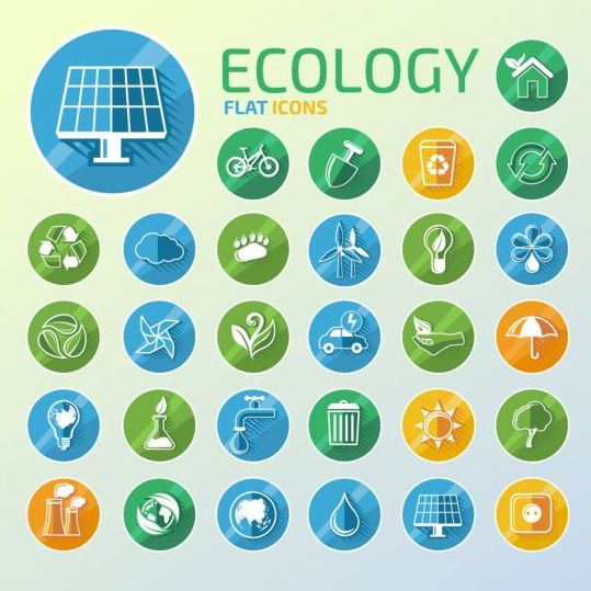 Ecology flat icons design